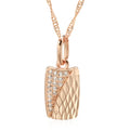 Kinel Hot Square Pendant Necklace For Women 585 Rose Gold Color With Natural Zircon Accessories Ethnic Bride Wedding Jewelry