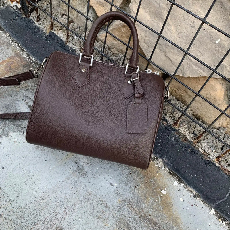 Genuine Grade Leather Women's Shoulder Crossbody Bag Luxury Designer Brand Female Handbag Fashion Soft Cowhide Ladies Boston Bag