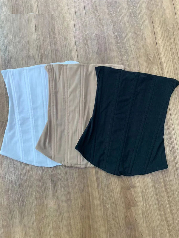 Tossy Mesh Backless Summer Vest Female Elegant Luxury Patchwork Strapless Solid Slim Streetwear Inner Sexy Y2k Tank Top Women's