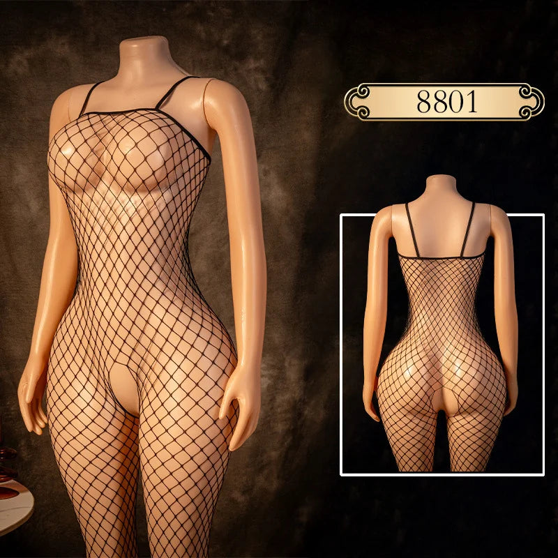 Women's Porn Sex Underwear Sexy Lingеrie Mesh Crotchless Bodystocking Bodysuit Full Body Stockings Open Bra Erotic Lingerie