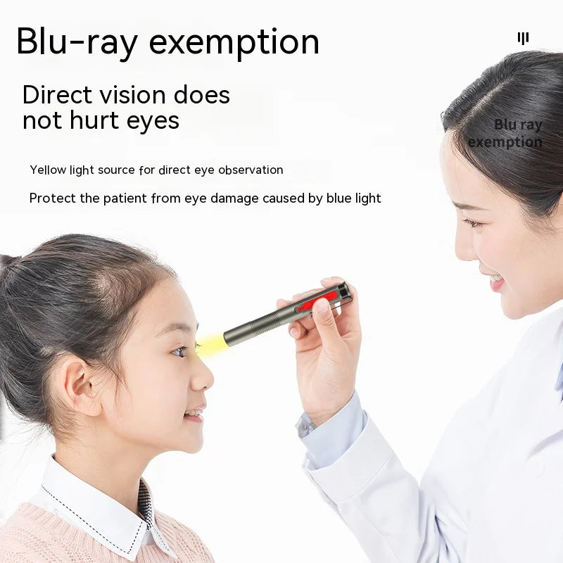 Rechargeable Medical Handy Pen Light Dual Light Source LED Flashlight Mini Pocket Doctor Oral Examination Penlight Clip Lamp