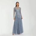 Customized Gray Tulle Evening Dress Scoop | SAMAG