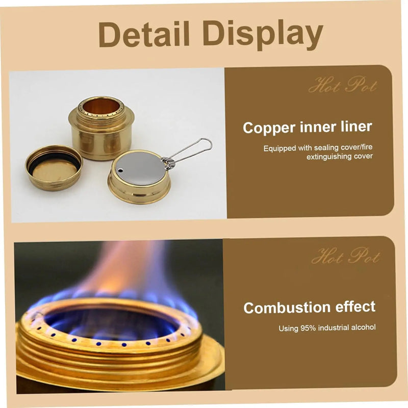 Titanium Alcohol Stove, Portable Lightweight Tiny Brass ﻿ - View 3 | SAMAG