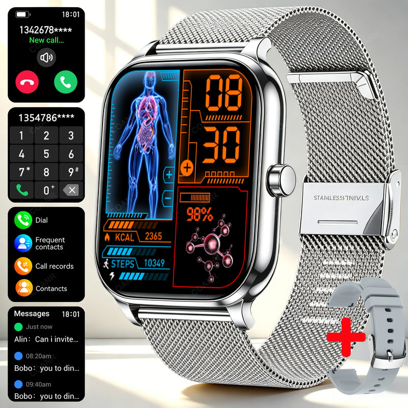 New Men woman Smart Watch 1.83" HD Screen Health Monitor wireless Call Sports Fitness tracking SmartWatches IP68 Waterproof