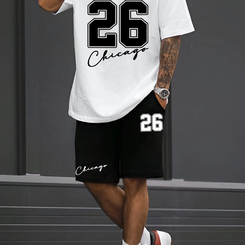 Summer new men's T - shirt shorts set sunglasses bear print sleeved round neck T - casual outdoor comfortabl - View 4 | SAMAG