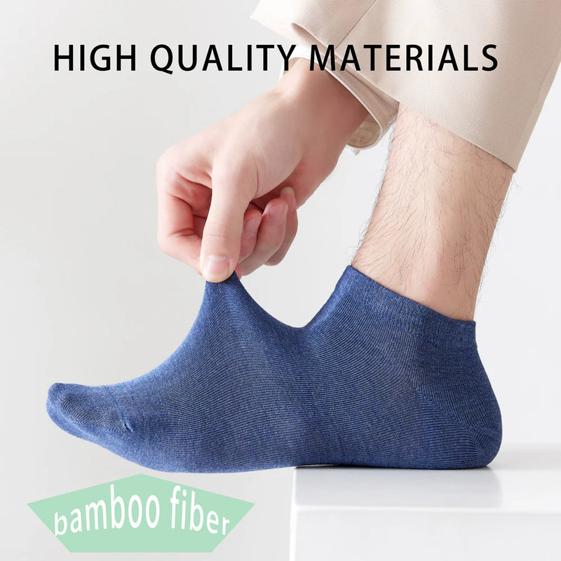 5 Pairs Spring Summer Thin Men's Bamboo Fiber Socks Short | SAMAG
