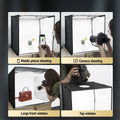 45/65cm Studio LED Light Box with Background Ring Light Board Studio Softbox Folding Photography Box and Bag For Studio Shooting