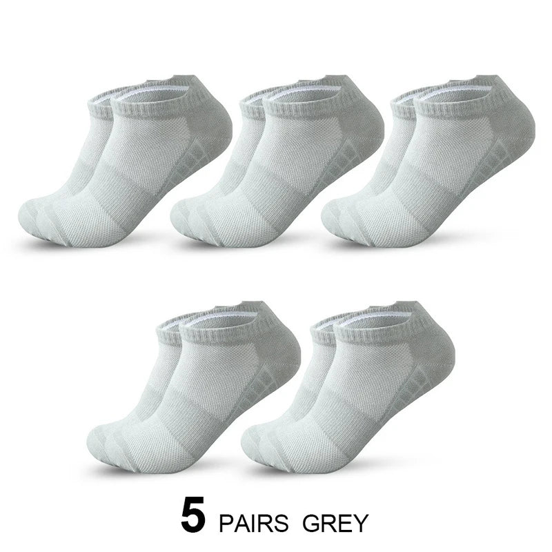 5 Pairs Ankle Running Socks Men Mesh Breathable Short | SAMAG