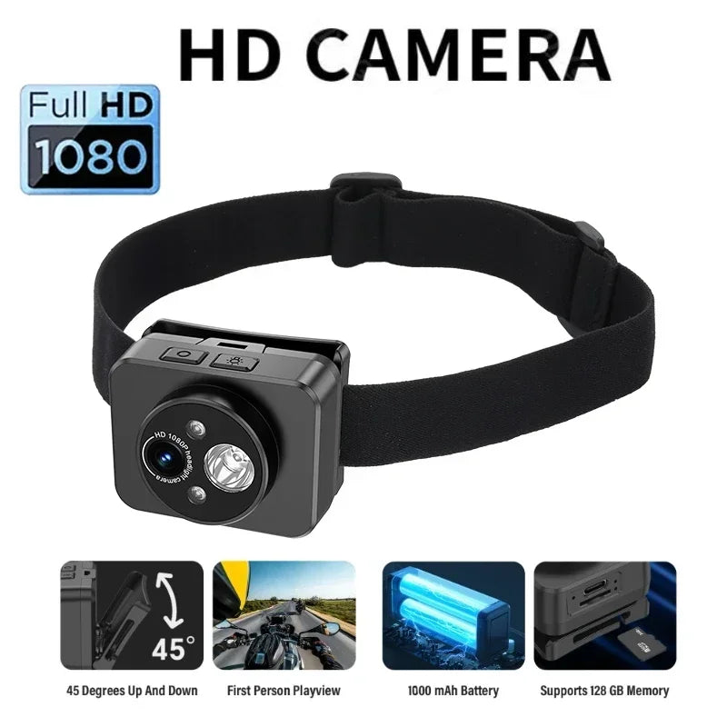 HD 1080p head mounted sports camera with 120 ° wide-angle night shooting suitable for motorcycle riding and aerial photography