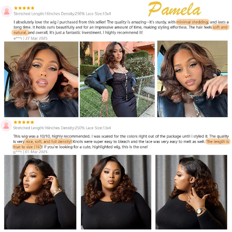 Blonde Wig Ombre Brown Colored Human Hair Wig 250 Density Loose Deep Wave Lace Frontal Glueless Wigs Human Hair Ready To Wear