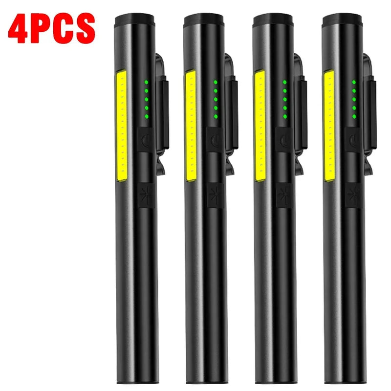 KDULIT 4 in 1 Multifunctional LED Pen Flashlight Built in 800mah Battery USB Rechargeable with Magnetism Work Repair Lantern