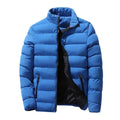 Men Parkas Autumn Winter Thickened Padded Coat Stand Collar Loose Zipper Pockets Jacket Men Overcoat Thick Warm Cotton Coat
