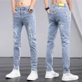 Men's Jeans Spring Summer Ripped Stretch Slim Straight | SAMAG
