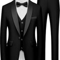 ULBYANRY Mens 3-Piece Suit Set (Jacket Vest Pants) Formal Business Tuxedo XXS-7XL Tailored Party Prom Wedding Suits