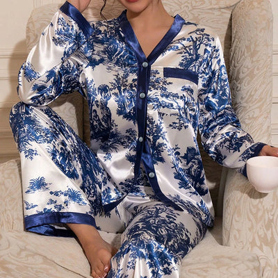 Long Sleeve Pajamas Women Woman Set Home Wear Big Size | SAMAG
