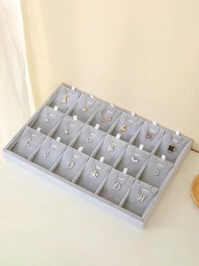 18 Grids Velvet Jewelry Display Stackable Exquisite Jewellery Holder Portable Ring Earrings Necklace Organizer Box | SAMAG