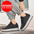 Men's Invisible Height Increasing Elevator Shoes Lace-up Sporty White Sneakers 8/10cm Taller Size Plus Invisible Elevate Shoes