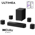 ULTIMEA 420W 7.1ch Soundbar with Dolby Atmos, Surround Sound System for TV with 5.25" Subwoofer&4 Surround Speakers, App Control
