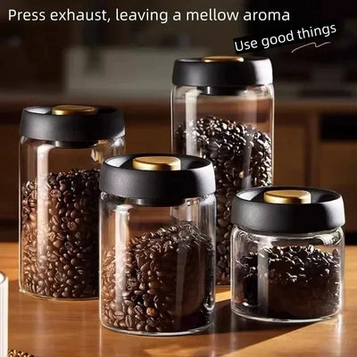 Manual Vacuum Sealed Coffee Jar High Borosilicate Glass | SAMAG