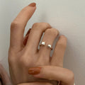 VENTFILLE 925 Sterling Silver Ring for Women Girl Gift Retro Open Trend Unique Design Geometric Asymmetric Jewelry Dropship