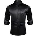 Solid Satin Shirts for Men Sage Green Black Yellow Red | SAMAG