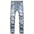 Fashion Men's Jeans Pants Stretch Blue Skinny For Casual | SAMAG
