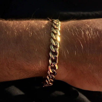 Gold Color Cuban Chain Bracelets for Men, 6/8/10/12MM Stainless Steel Link Wristband, Casual Hip Hop Male Jewelry | SAMAG