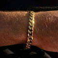 Gold Color Cuban Chain Bracelets for Men,6/8/10/12MM Stainless Steel Chain Link Wristband,Casual Hip Hop Male Jewelry Gift