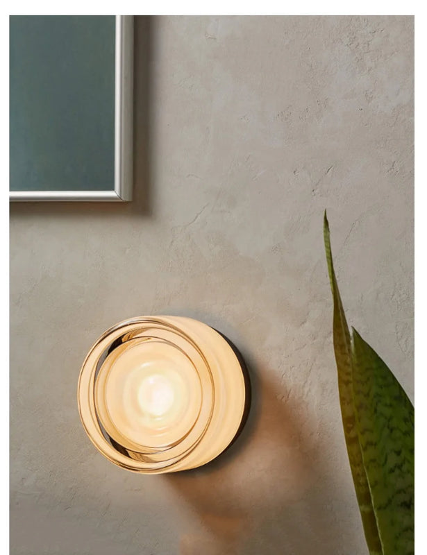 Modern Circular Wall Lamp LED Glass Wall Lamp Sconce Living Room Corridor Bedroom Bathroom Home Decoration Indoor Lighting