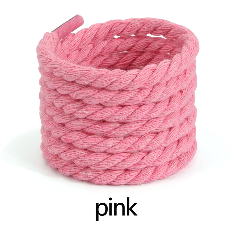 0.7mm Round Thick Hemp Style Shoelaces Solid Color for Men Women Hiking Sports Running