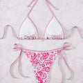 Women's Two Piece Bikini Set 2025, Sexy Triangle Push Up Swimsuit, Floral Print Bathing Suit, Beach Swimwear