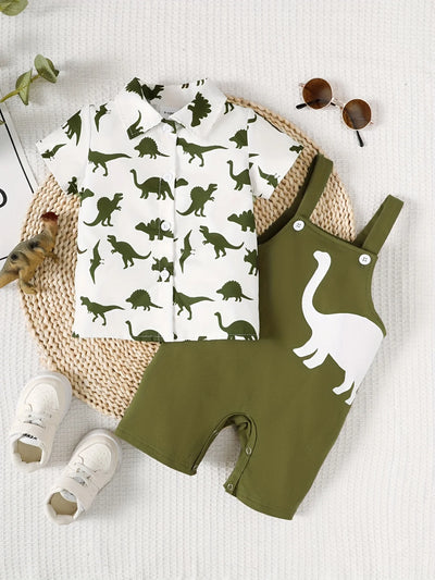 Spring and Summer Dinosaur Short Sleeve Shirt | SAMAG