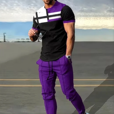 Summer fashion men's T - shirt suit sportswear 3D printed short sleeved T - long pants street wear 2 - piece set | SAMAG