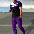 Summer fashion men's T - shirt suit sportswear 3D printed short sleeved T - long pants street wear 2 - piece set | SAMAG