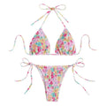 Sexy floral print halter bikinis sets biquini high waist | SAMAG