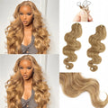 12A Human Crochet Hair Body Wave Bundles Human Hair For Women Knotless Pre-Separated #27 Honey Blonde Feather Crochet Human Hair