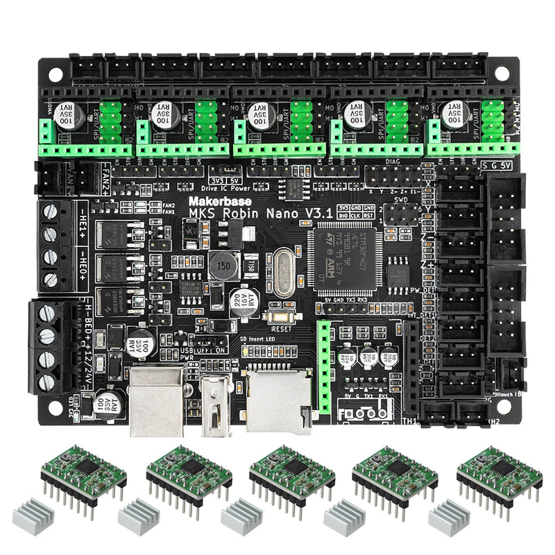 Makerbase MKS Robin Nano V3.1 3D Printer Control Board Motherboard TS35 TFT Touch Screen Compatible with A4988 TMC2209