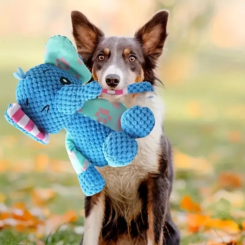 Cute Animal Plush Dog Toy Squeaky Chew Toy Bite Resistant Teeth Cleaning Interactive Puppy Pet Supplies