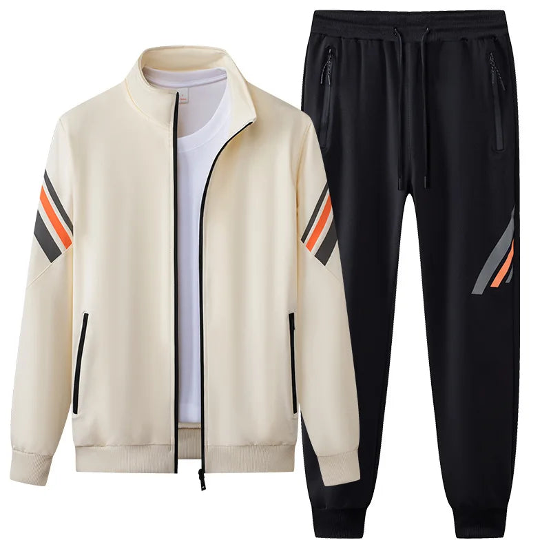 Men's Sports Two - piece Casual Spring And Autumn Long Sleeve Cardigan Sweatshirt Trousers Outdoor Suit - View 5 | SAMAG