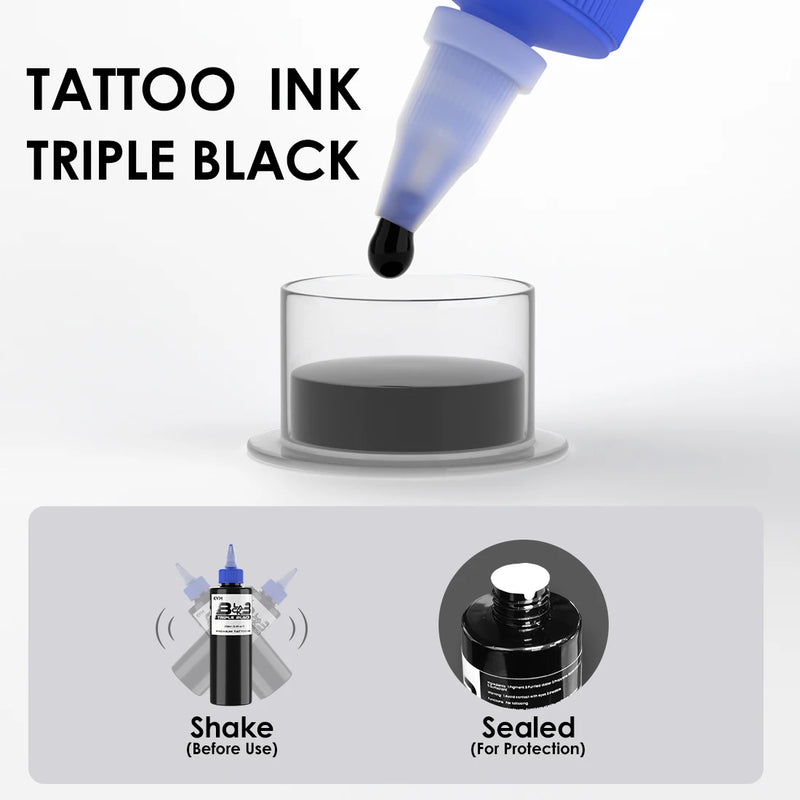 1Pcs 8oz Professional Black Tattoo Ink Pigment Body Art Tattoo Ink Permanent Makeup Beauty Paints for Body Tattoo Accessories