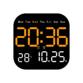 Digital Wall Clock with Remote Control, LED Alarm Clock, Temperature, Date, Week Display, Electronic Table Clock, 12 H, 24H