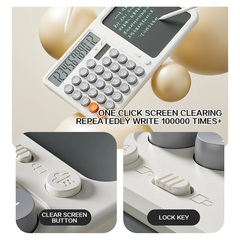 Writing Tablet Calculator Solar Powered LCD Notepad With Writing Padeye-Protection LCD Paperless Design Protecting Children Eyes
