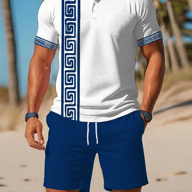 Men's Summer Polo Shirt Sets Casual Collared Sportswear | SAMAG