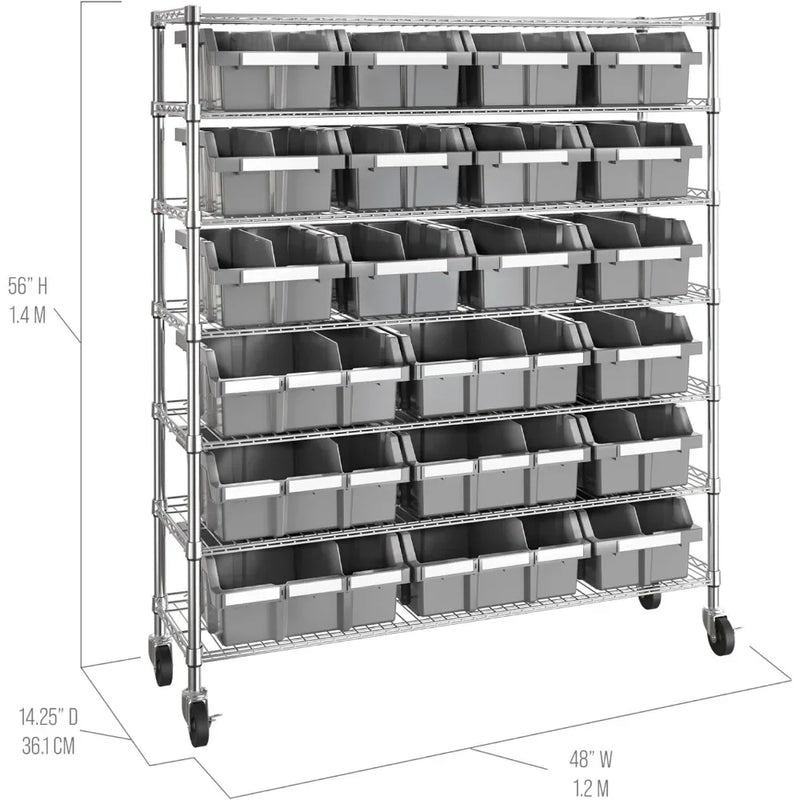 New Best Deal US Shipping Heavy Duty NSF Bin Rack Solid Steel Wire Shelving Storage Unit Organizer for Garage Warehouse Office K