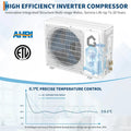 18000 BTU Mini Split Air Conditioner Heat Pump System, 21SEER2 230V Inverter Cools Up to 1250 Sq.Ft, Heat Pump Ductless, Custom