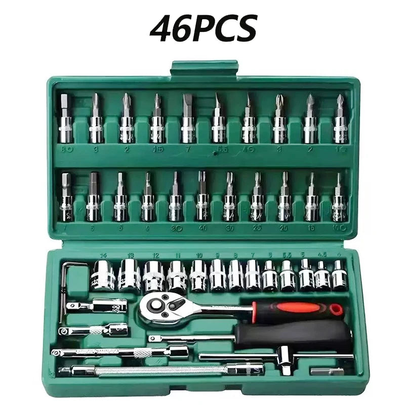 AIRAJ NEW Car Repair Tool Kit 46/53 Piece/Set Socket Set Ratchet Torque Wrench Combo Auto Repairing - View 8 | SAMAG