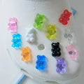 12/24Pcs Set Cute Jelly Bear Shoe Decoration Charms For Clogs Women And Man Sandals Decoration