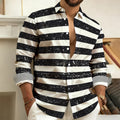 Men's Striped Long-Sleeved Shirt, Outdoor Street Style | SAMAG