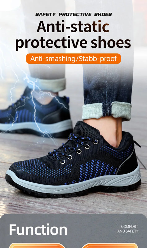 Work shoes for men, anti-shatter, anti-stab, anti-static, solid sole, all-season model