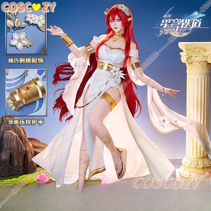 Honkai Star Rail Tribios Cosplay Costume Tribios Red Wig Holy Maiden of Janusopolis Amphoreus Women Girls Convention Outfits